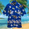 Nfl Los Angeles Rams Dark Blue With Hiibscus Hawaiian Shirt