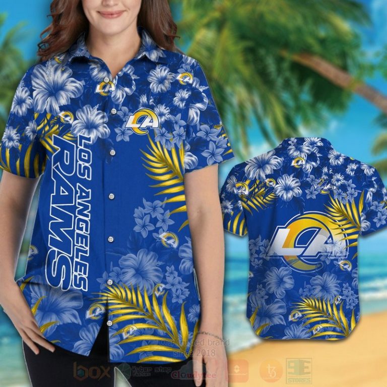 NFL_Los_Angeles_Rams_Full_Blue-White_Hibiscus_Hawaiian_Shirt_Short_1_2-768x768-1