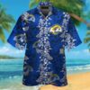 Nfl Los Angeles Rams Hiibscus Blue Hawaiian Shirt