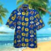 Nfl Los Angeles Rams Logo Team With Hiibscus Blue Hawaiian Shirt