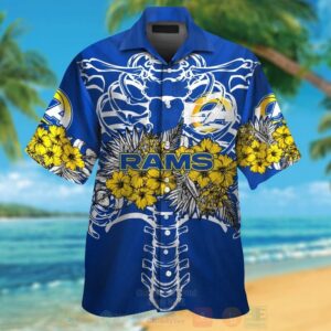 Nfl Los Angeles Rams Skeleton Hawaiian Shirt