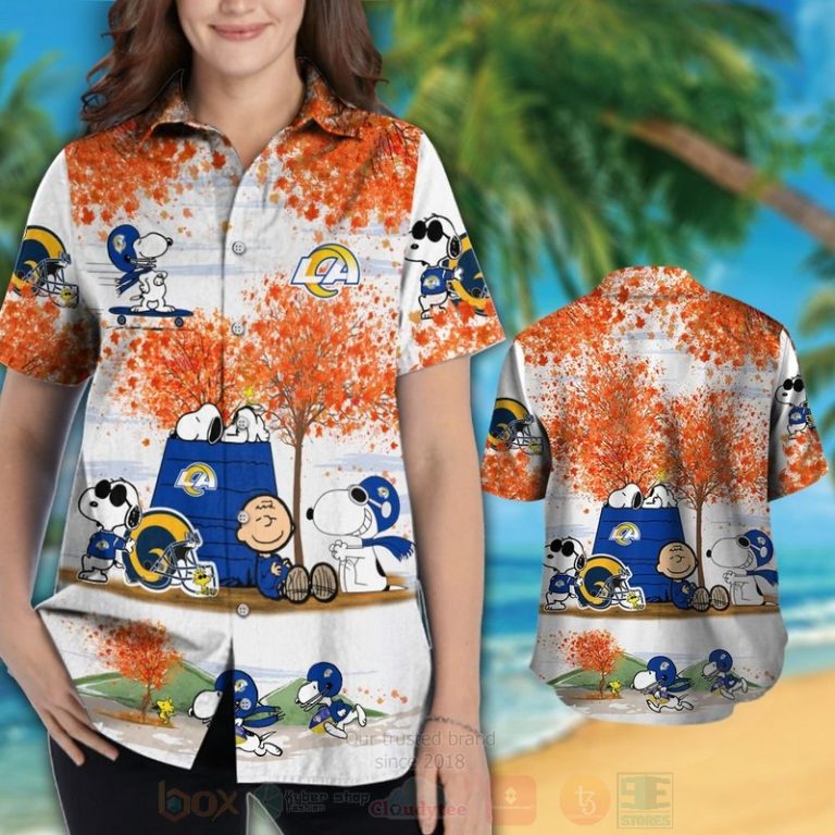 NFL_Los_Angeles_Rams_Snoopy_Autumn_Hawaiian_Shirt_Short_1_2-768x768-1