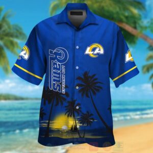 Nfl Los Angeles Rams Sun And Coconut Tree Hawaiian Shirt