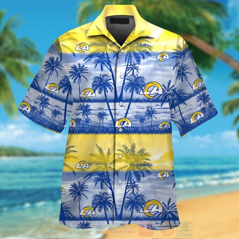 Nfl Los Angeles Rams Yellow-Blue Hawaiian Shirt Nfl Los Angeles Rams Yellow-Blue Hawaiian Shirt
