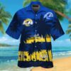 Nfl Los Angeles Rams Yellow-Blue With Coconut Tree Hawaiian Shirt