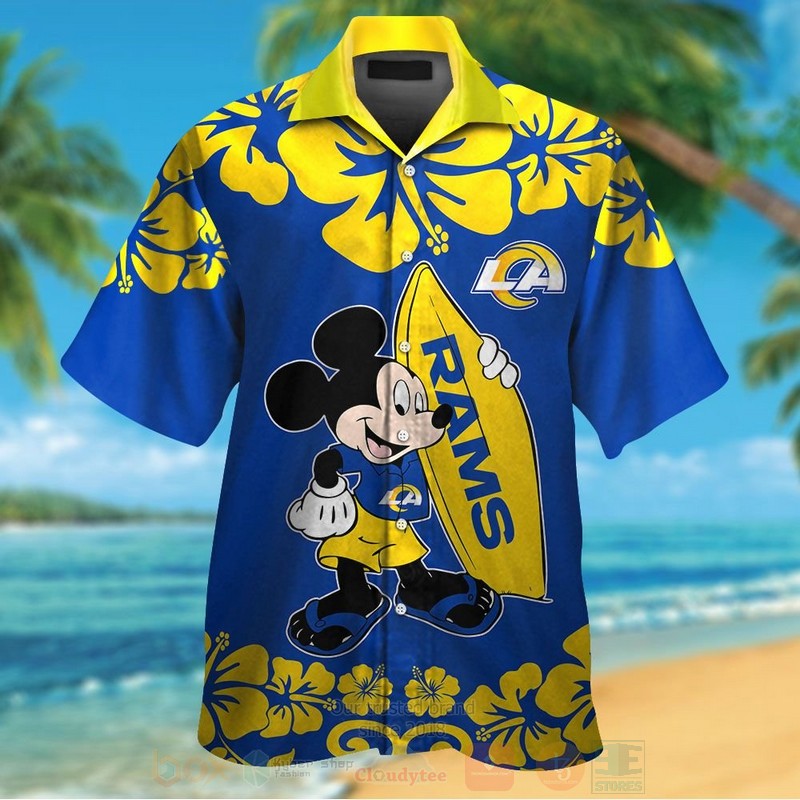 Nfl Los Angeles Rams And Mickey Mouse Hawaiian Shirt Nfl Los Angeles Rams And Mickey Mouse Hawaiian Shirt