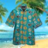 Nfl Miami Dolphins Aqua Green And Orange Hiibscus Hawaiian Shirt