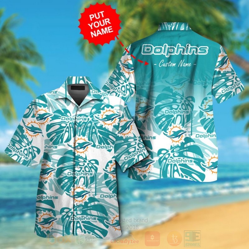 Nfl Miami Dolphins Custom Name Hawaiian Shirt Nfl Miami Dolphins Custom Name Hawaiian Shirt