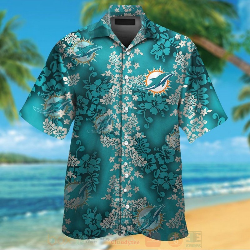 Nfl Miami Dolphins Green Hiibscus Hawaiian Shirt Nfl Miami Dolphins Green Hiibscus Hawaiian Shirt
