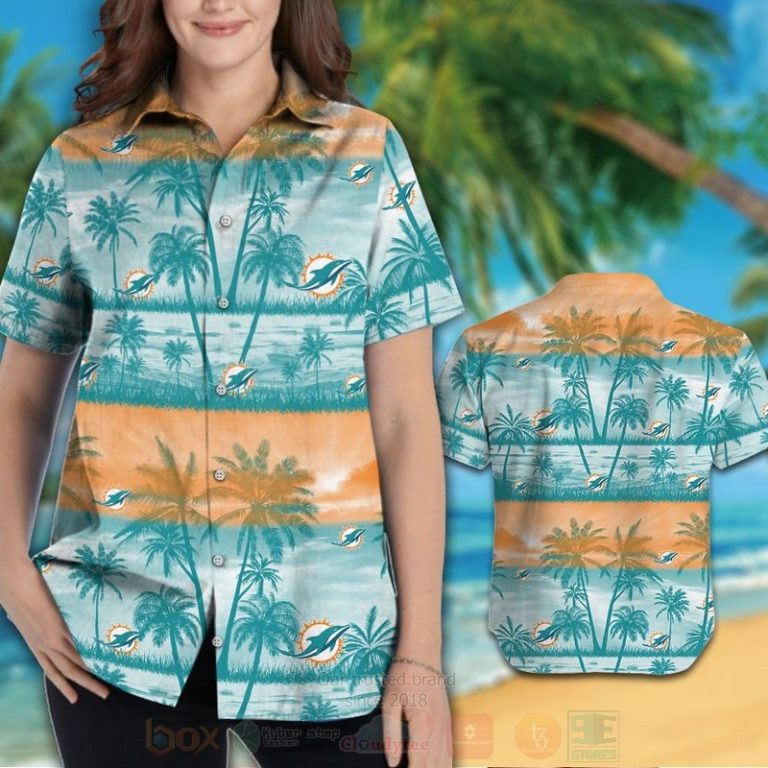 NFL_Miami_Dolphins_Orange-Aqua_Blue_Hawaiian_Shirt_Short_1_2-768x768-1