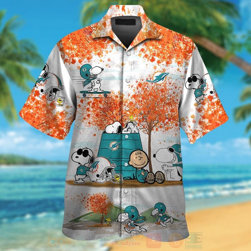 Nfl Miami Dolphins Snoopy Autumn Hawaiian Shirt Nfl Miami Dolphins Snoopy Autumn Hawaiian Shirt