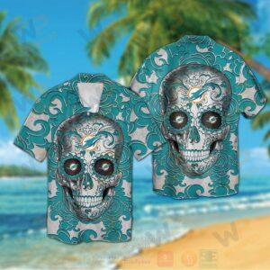 Nfl Miami Dolphins Sugar Skull Hawaiian Shirt