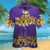Nfl Minnesota Vikings Dark Purple-Yellow Hiibscus Hawaiian Shirt