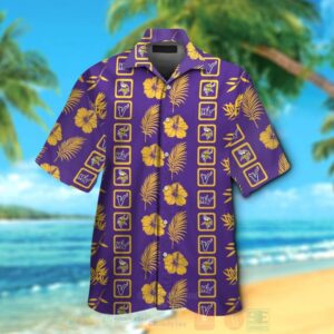 Nfl Minnesota Vikings Pur[Le-Yellow Hiibscus Hawaiian Shirt