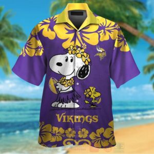 Nfl Minnesota Vikings Snoopy And Woodstock Hawaiian Shirt