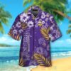 Nfl Minnesota Vikings White-Purple Hiibscus Hawaiian Shirt