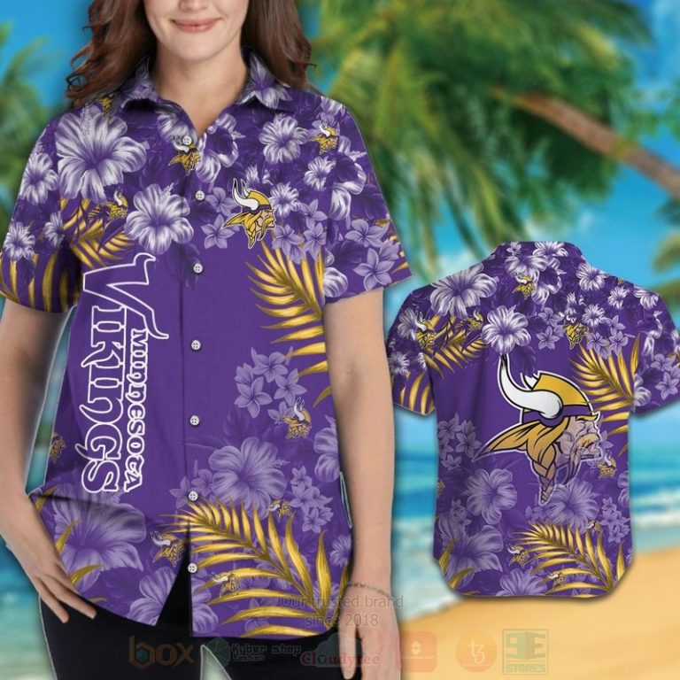 NFL_Minnesota_Vikings_White-Purple_Hiibscus_Hawaiian_Shirt_Short_1_2-768x768-1