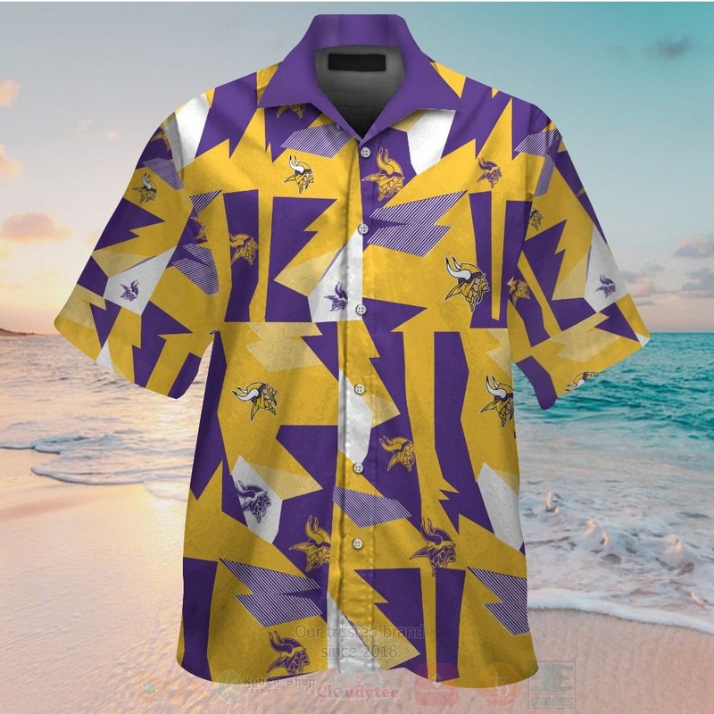 Nfl Minnesota Vikings Yellow-Purple Hawaiian Shirt Nfl Minnesota Vikings Yellow-Purple Hawaiian Shirt