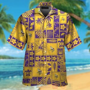 Nfl Minnesota Vikings Yellow Marine Ecology Hawaiian Shirt