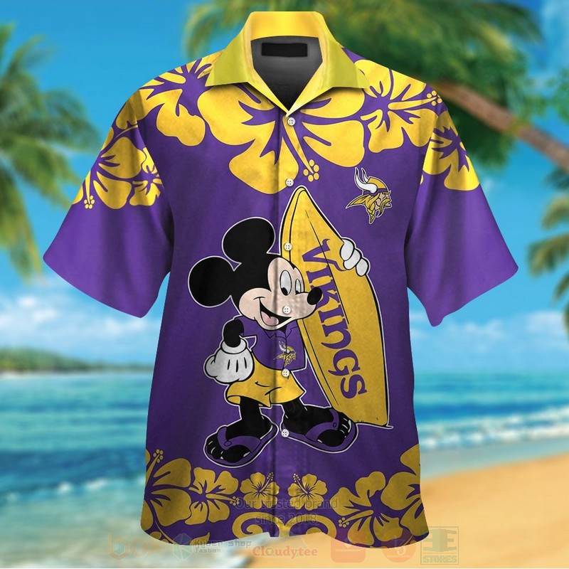 Nfl Minnesota Vikings And Mickey Mouse Hawaiian Shirt Nfl Minnesota Vikings And Mickey Mouse Hawaiian Shirt