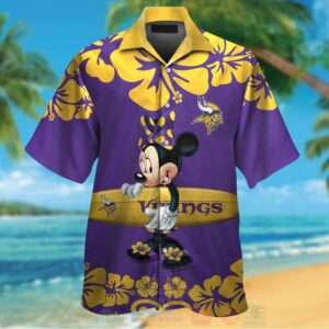 Nfl Minnesota Vikings And Minnie Mouse Hawaiian Shirt