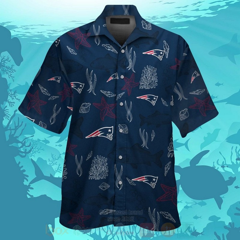 Nfl New England Patriots Navy Fish Hawaiian Shirt Nfl New England Patriots Navy Fish Hawaiian Shirt
