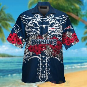 Nfl New England Patriots Skeleton Hawaiian Shirt
