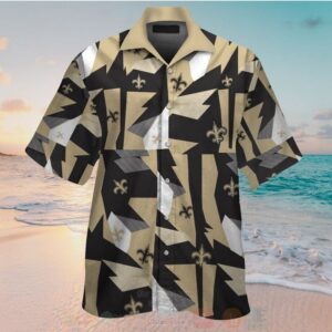 Nfl New Orleans Saints Black-White Hawaiian Shirt