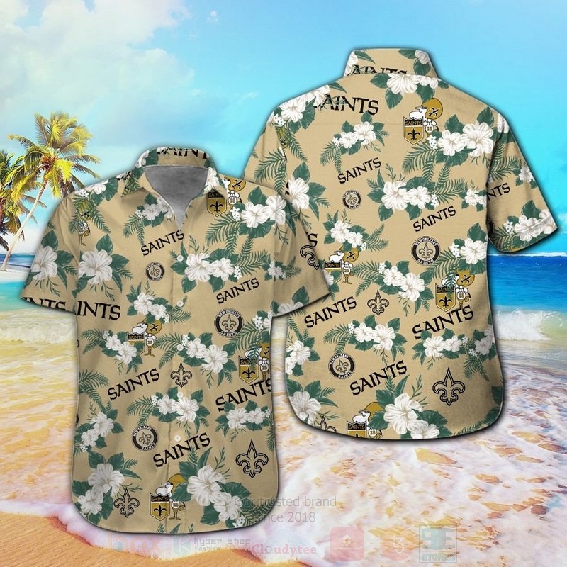 Nfl New Orleans Saints White Hiibscu Hawaiian Shirt Nfl New Orleans Saints White Hiibscu Hawaiian Shirt