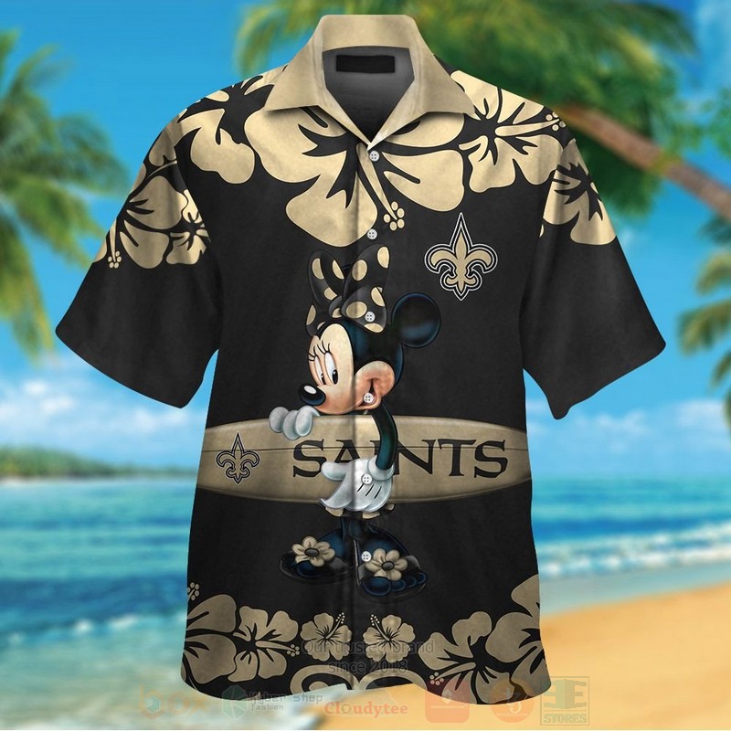 Nfl New Orleans Saints And Minnie Mouse Hawaiian Shirt Nfl New Orleans Saints And Minnie Mouse Hawaiian Shirt