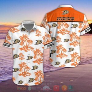 Nhl Anaheim Ducks Palm Tree Hawaiian Shirt