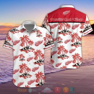 Nhl Detroit Red Wings Palm Tree Hawaiian Shirt