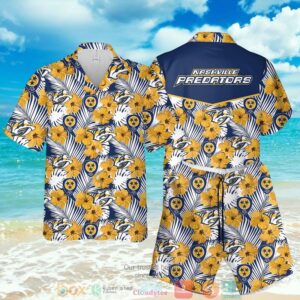 Nashville Predators Nhl Hibiscus Hawaiian Shirt