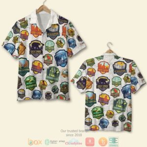 National Park Seamless Pattern Hawaiian Shirt