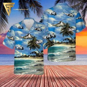 Navy Sikorsky Sh-3 Sea King Blue All Over Print Hawaiian Shirts And Beach Shorts