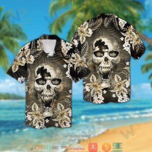 New Orleans Saints 3D Illusion Skull Hawaiian Shirt