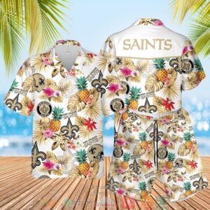 New Orleans Saints Nfl Pineapple White Hawaiian Shirt