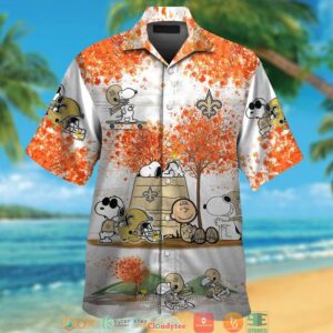 New Orleans Saints Snoopy And Charlie Brown Autumn Hawaiian Shirt