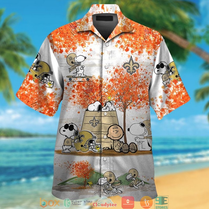 New Orleans Saints Snoopy And Charlie Brown Autumn Hawaiian Shirt