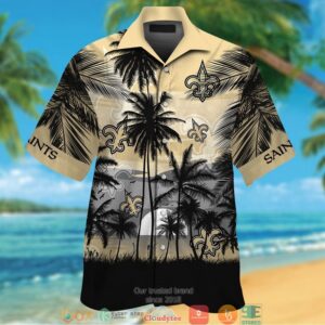 New Orleans Saints Coconut Island Sunset Hawaiian Shirt