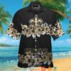 New Orleans Saints Hibiscus Flower Line Hawaiian Shirt