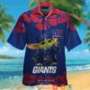 New York Giants Baby Yoda Red Hibiscus Hawaiian Shirt