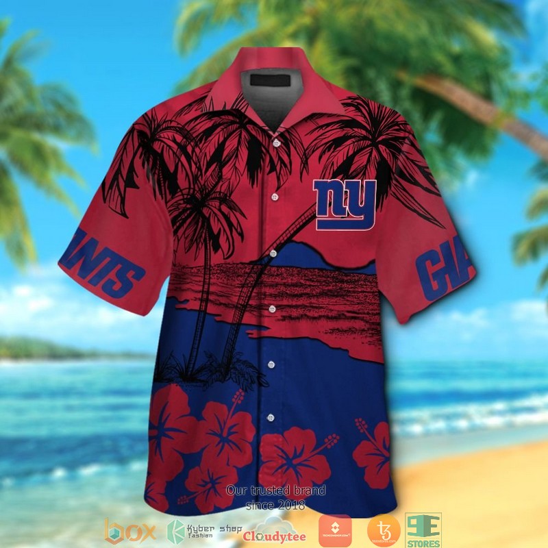 New York Giants Coconut Island Hibiscus Hawaiian Shirt New York Giants Coconut Island Hibiscus Hawaiian Shirt