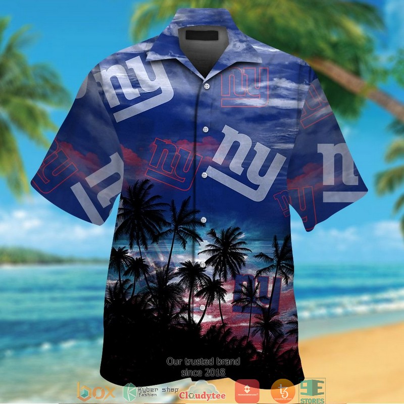 New York Giants Coconut Island Navy Hawaiian Shirt New York Giants Coconut Island Navy Hawaiian Shirt
