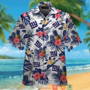 New York Giants Hibiscus Pineapple Hawaiian Shirt