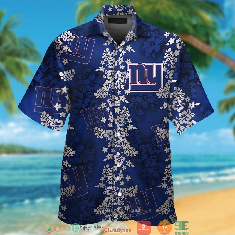 New York Giants Hibiscus Flowers Pattern Hawaiian Shirt New York Giants Hibiscus Flowers Pattern Hawaiian Shirt
