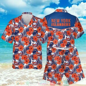 New York Islanders Nhl Hibiscus Hawaiian Shirt