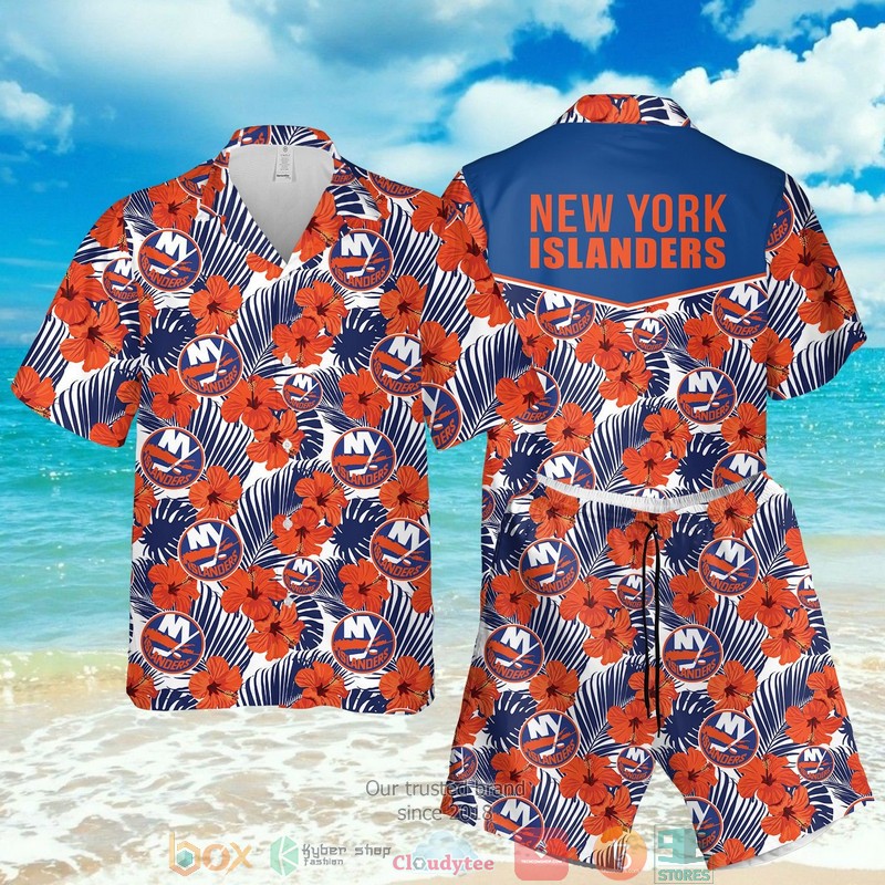 New York Islanders Nhl Hibiscus Hawaiian Shirt New York Islanders Nhl Hibiscus Hawaiian Shirt