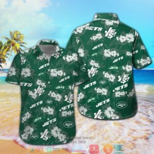 New York Jets Hibiscus Flowers Hawaiian Shirt