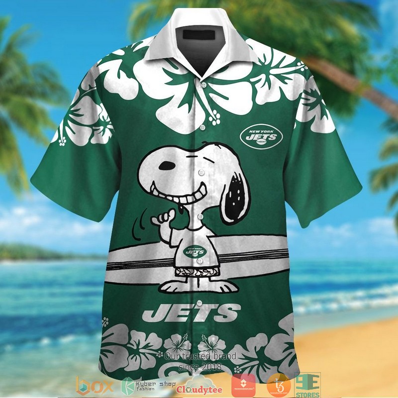 New York Jets Snoopy Hibiscus Hawaiian Shirt New York Jets Snoopy Hibiscus Hawaiian Shirt